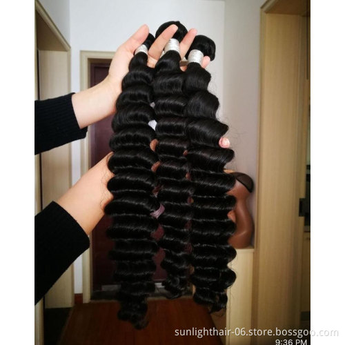 Free sample Virgin Brazilian hair bundles with lace closure frontal Cheap 10a Grade loose deep Brazilian hair bundles